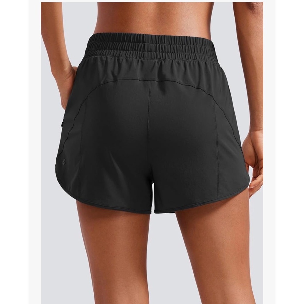 CRZ YOGA Women's Black Running Athletic Workout Shorts Size L - Picture 2 of 6